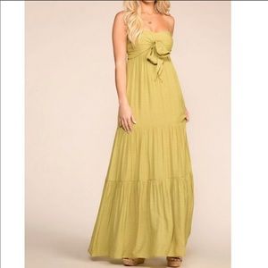 Wishlist Lime Front Tie Spaghetti strap maxi dress